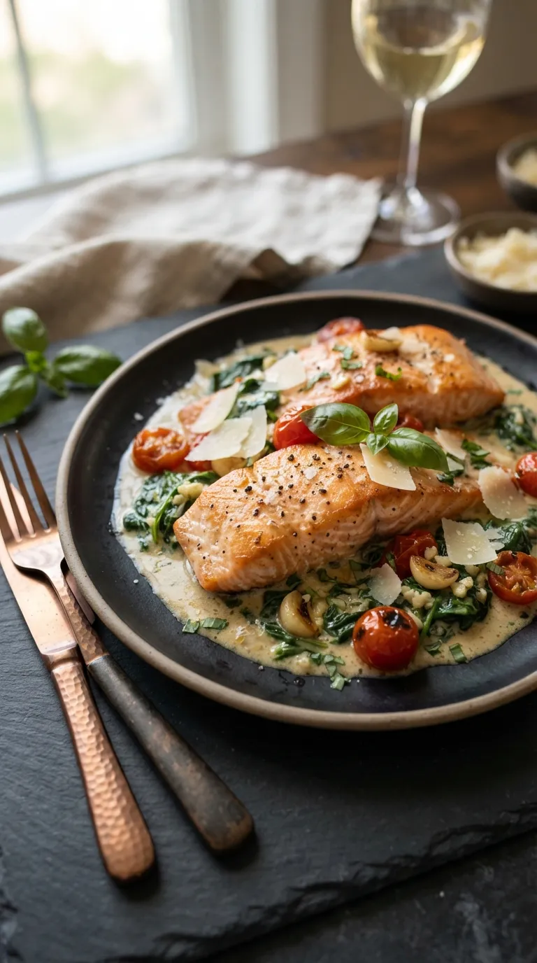 low carb dinner recipes for weight loss Creamy Tuscan Salmon
