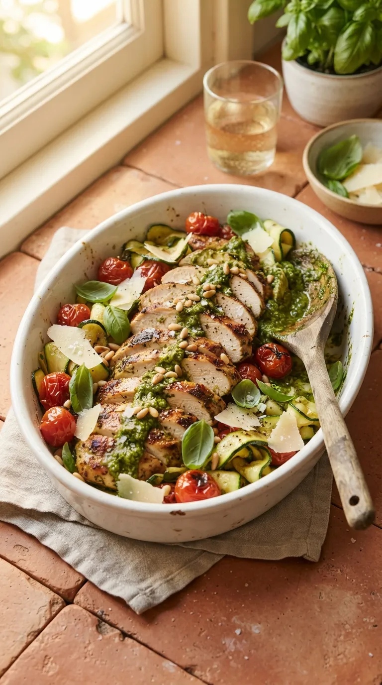 low carb dinner recipes for weight loss Pesto Chicken Skillet