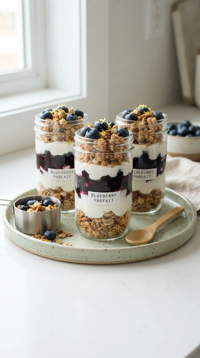 make ahead breakfast for the week Blueberry Yogurt Parfaits