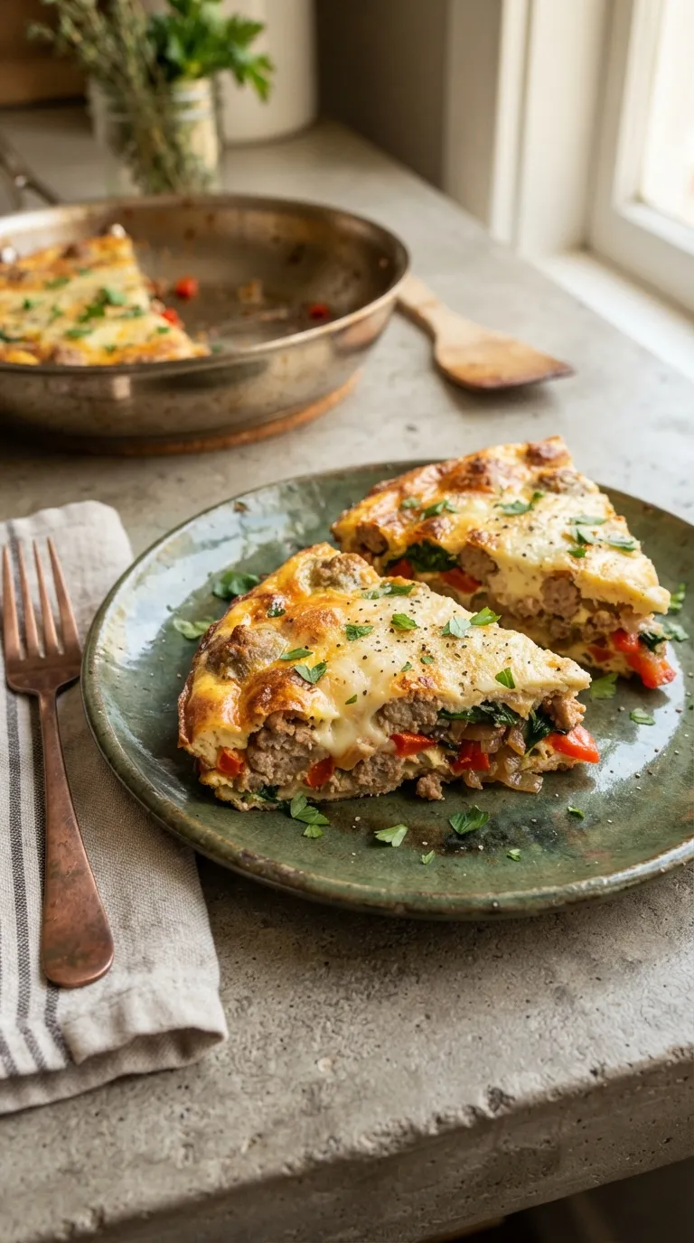 make ahead breakfast for the week Sausage Pepper Frittata
