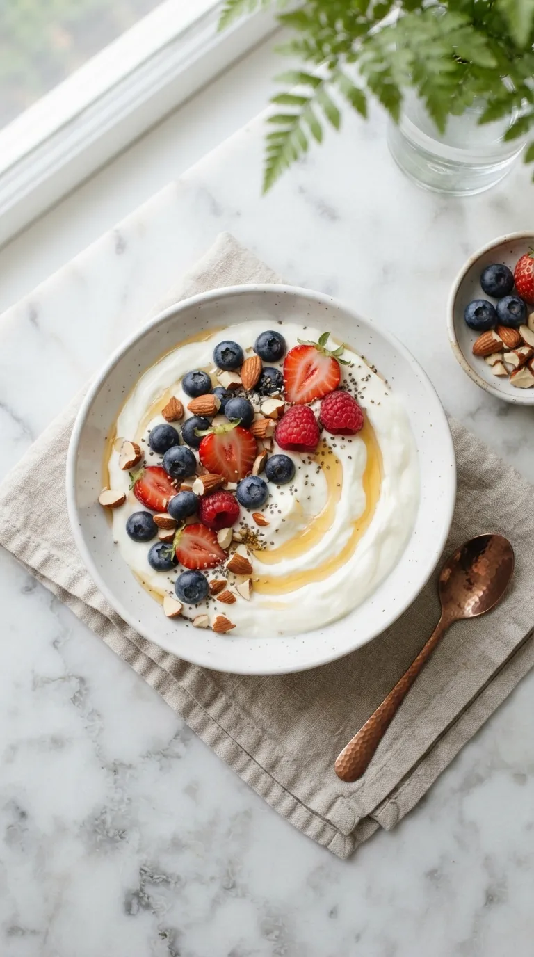 no cook high protein snacks Berry Greek Yogurt Bowl