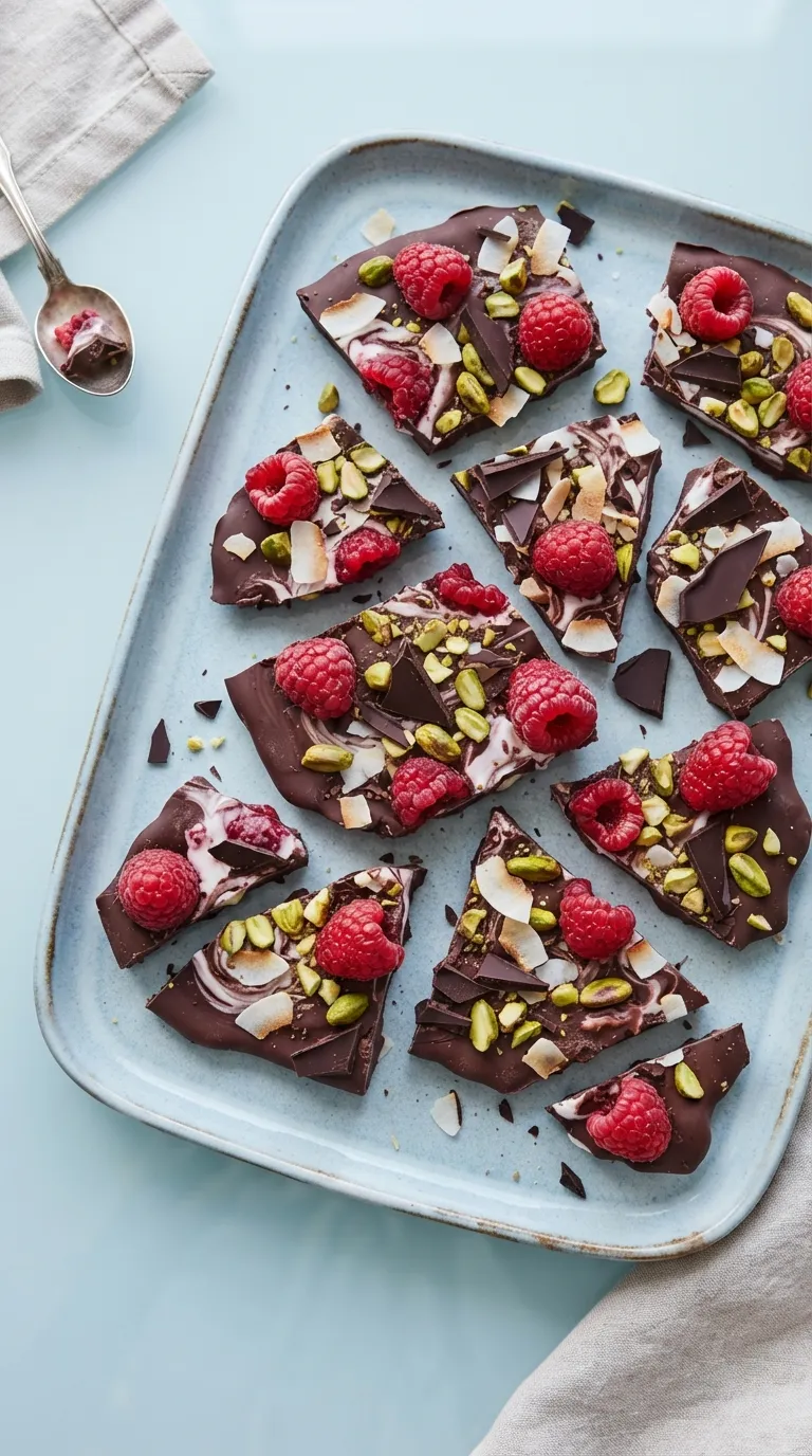 no cook high protein snacks Chocolate Yogurt Bark