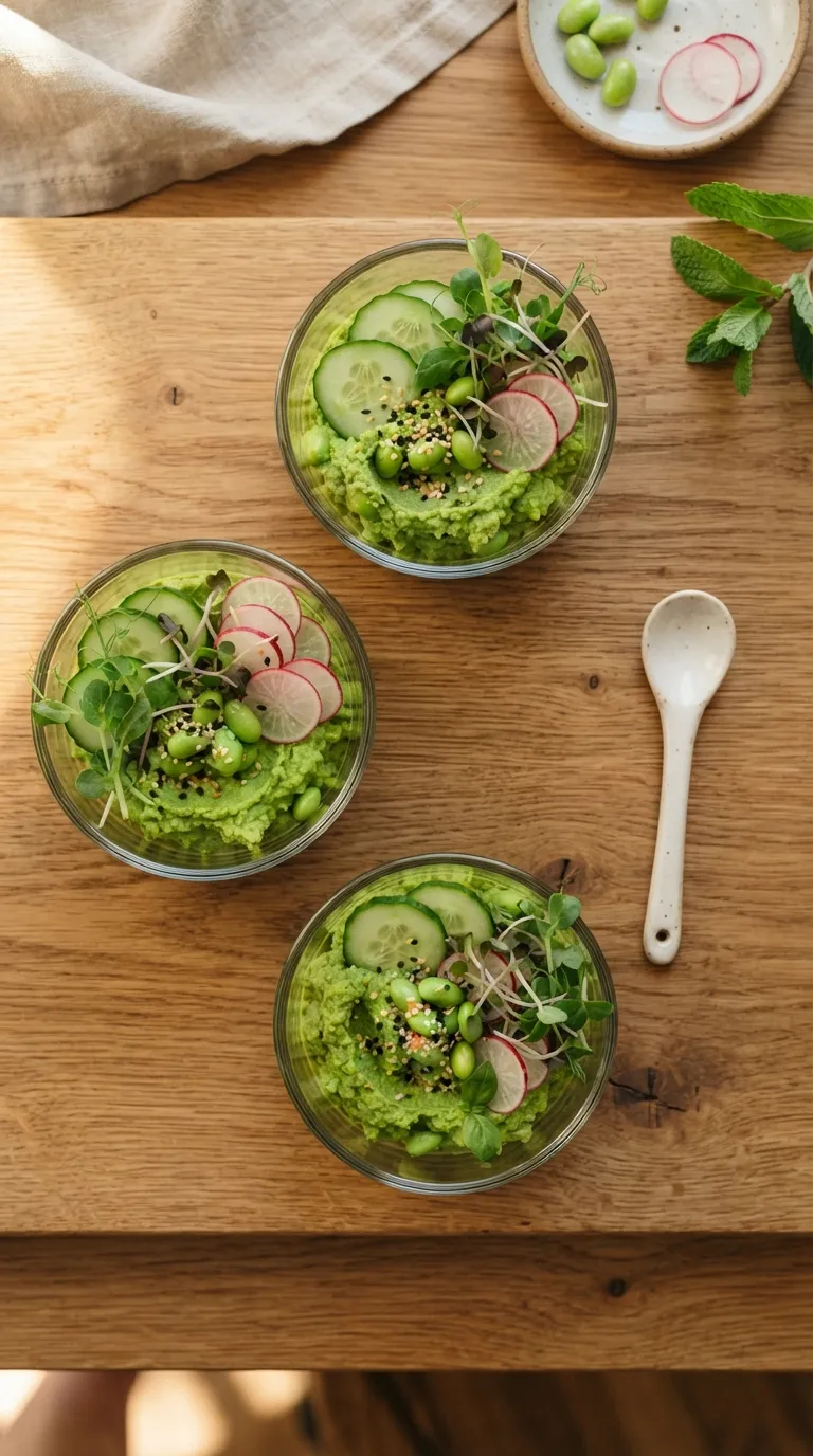 no cook high protein snacks Edamame Hummus Cups