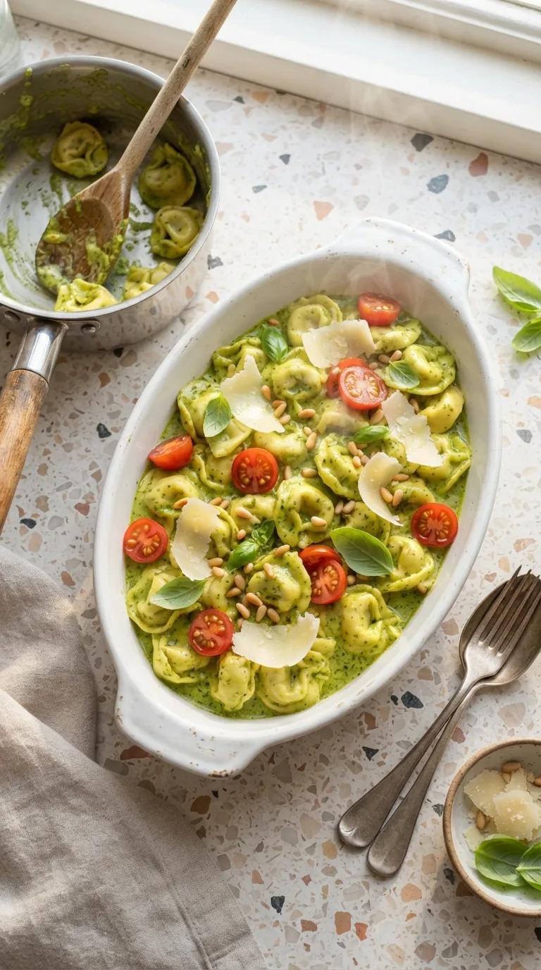 one pot dinner recipes for easy cleanup Pesto Tortellini