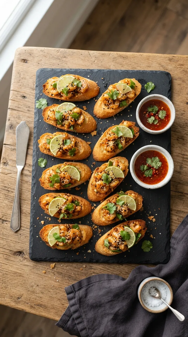 spicy appetizer bites for parties Spicy Shrimp Toasts