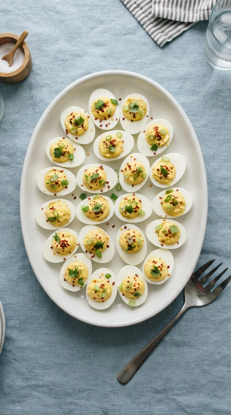 spicy appetizer bites for parties Sriracha Deviled Eggs