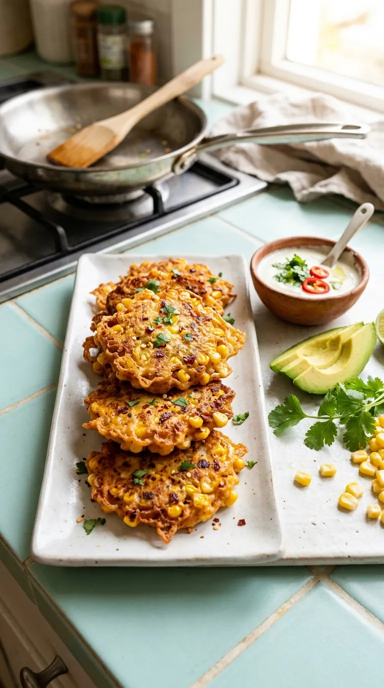 spicy bites for date night Chipotle Corn Fritters