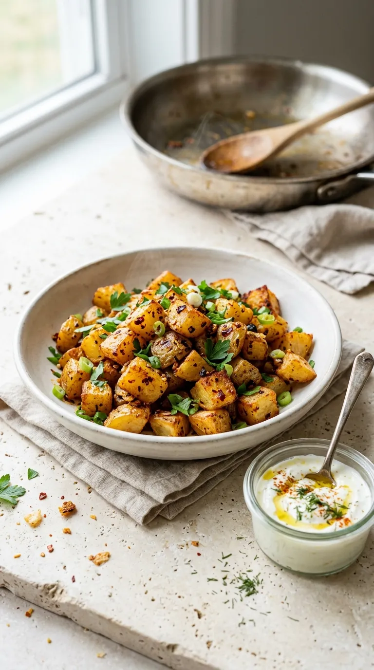 spicy bites on a budget Chili Garlic Potato Bites