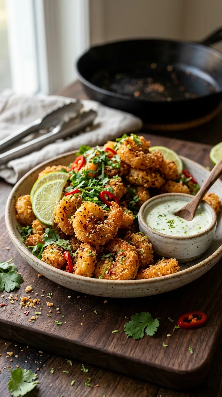 spicy bites on a budget Chili Lime Popcorn Shrimp
