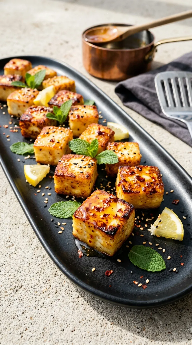 spicy bites on a budget Hot Honey Halloumi Bites