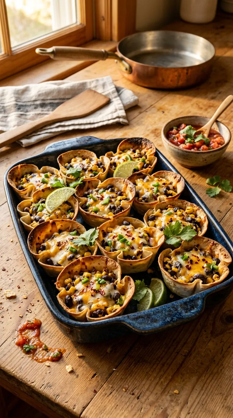 spicy bites on a budget Spicy Bean Quesadilla Cups