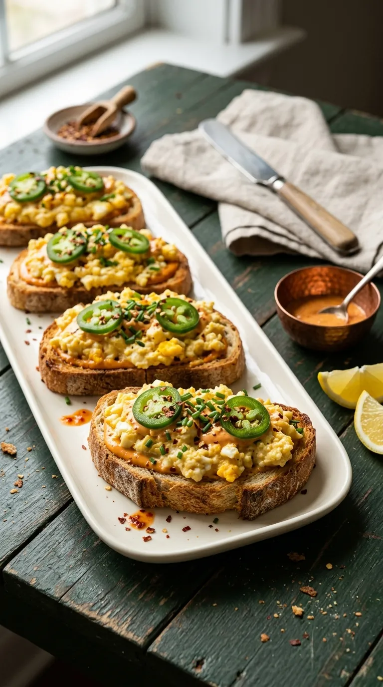 spicy bites on a budget Spicy Egg Toasts