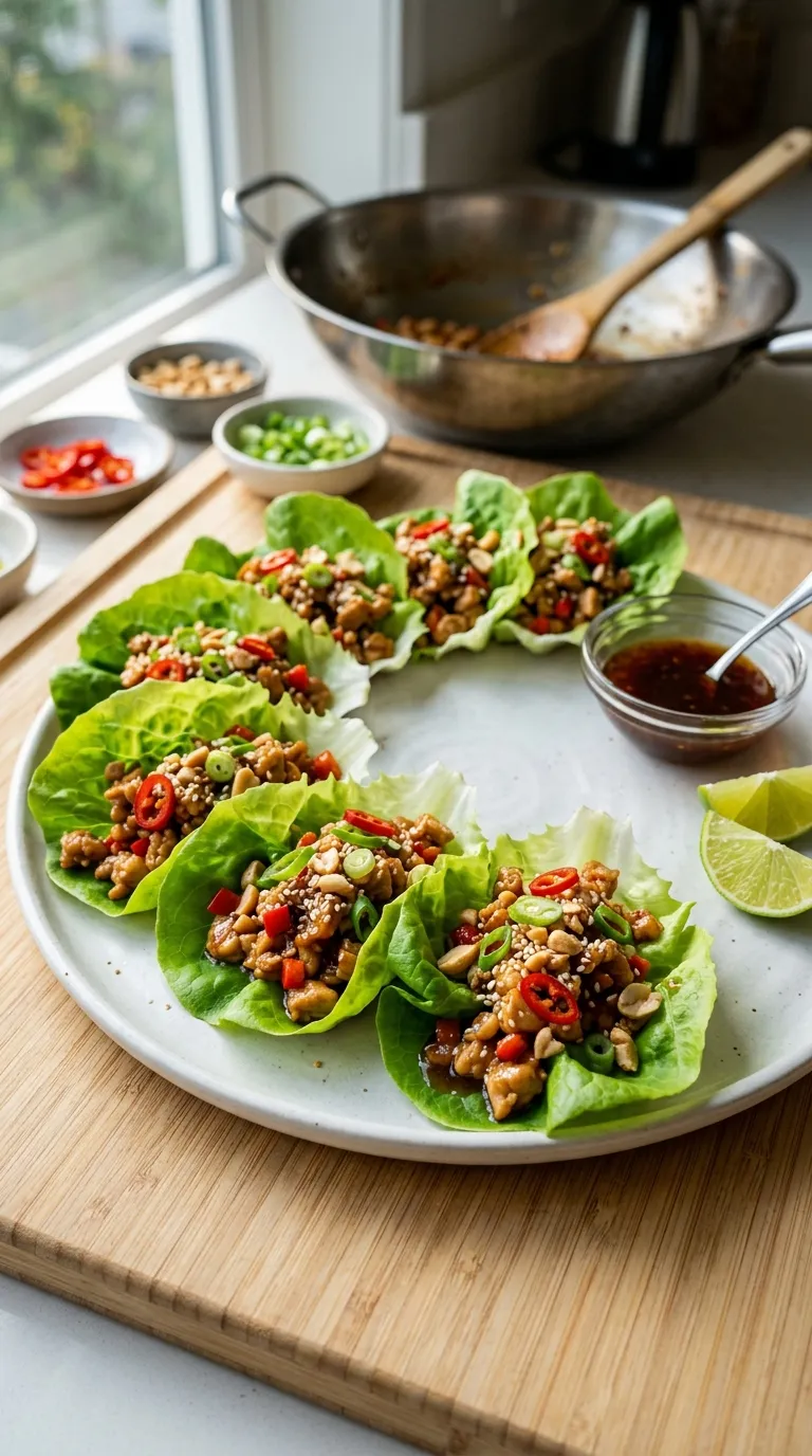 spicy bites on a budget Sweet Chili Chicken Lettuce Cups
