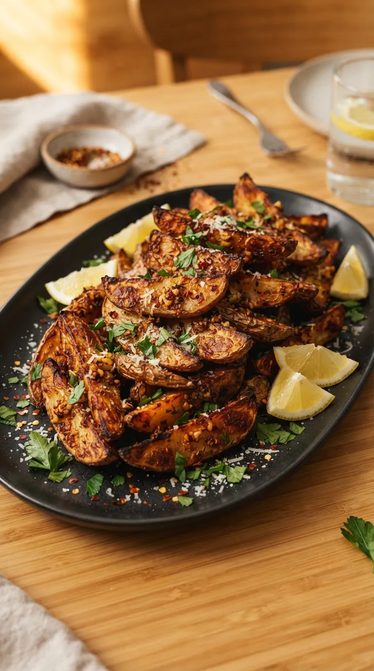 spicy finger foods for beginners Chili Garlic Potato Wedges
