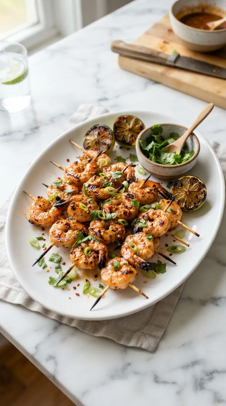 spicy finger foods for beginners Chili Lime Shrimp Skewers