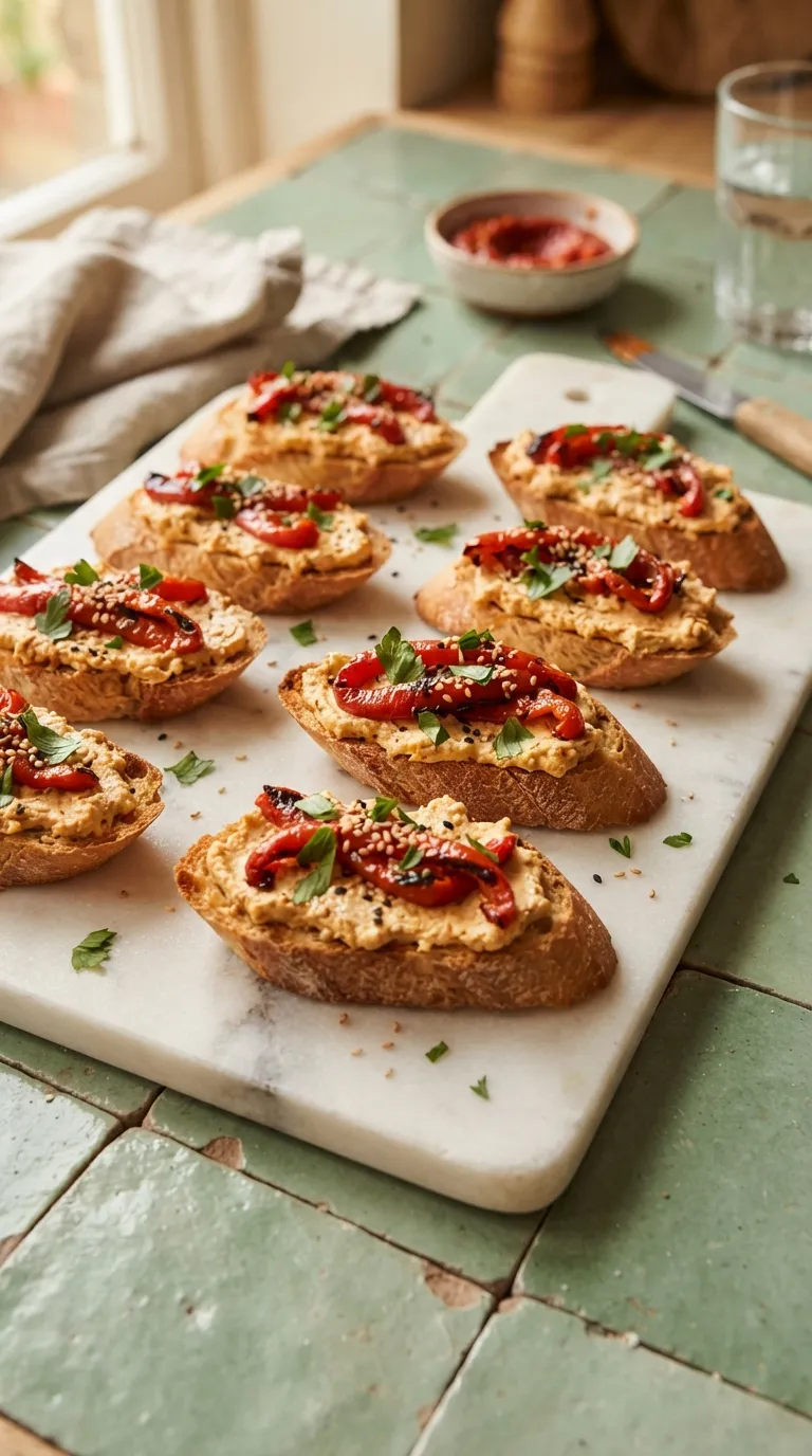 spicy finger foods for beginners Harissa Feta Toasts