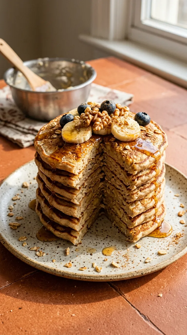 Vegan breakfast ideas Banana Oat Pancakes