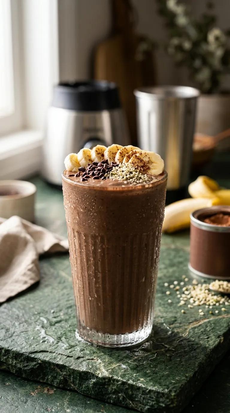 Vegan breakfast ideas Chocolate Banana Smoothie