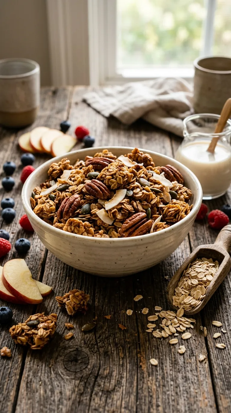 Vegan breakfast ideas Maple Pecan Granola