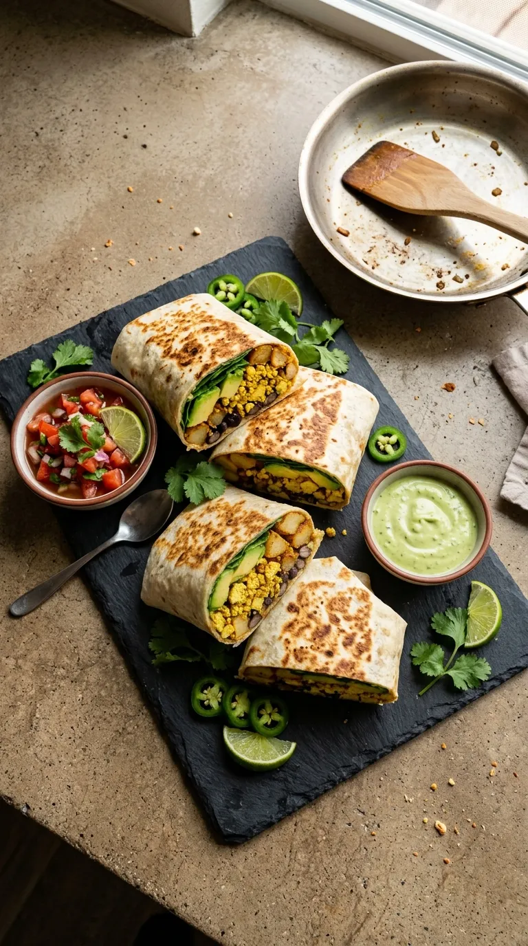 Vegan breakfast ideas Savory Breakfast Burritos