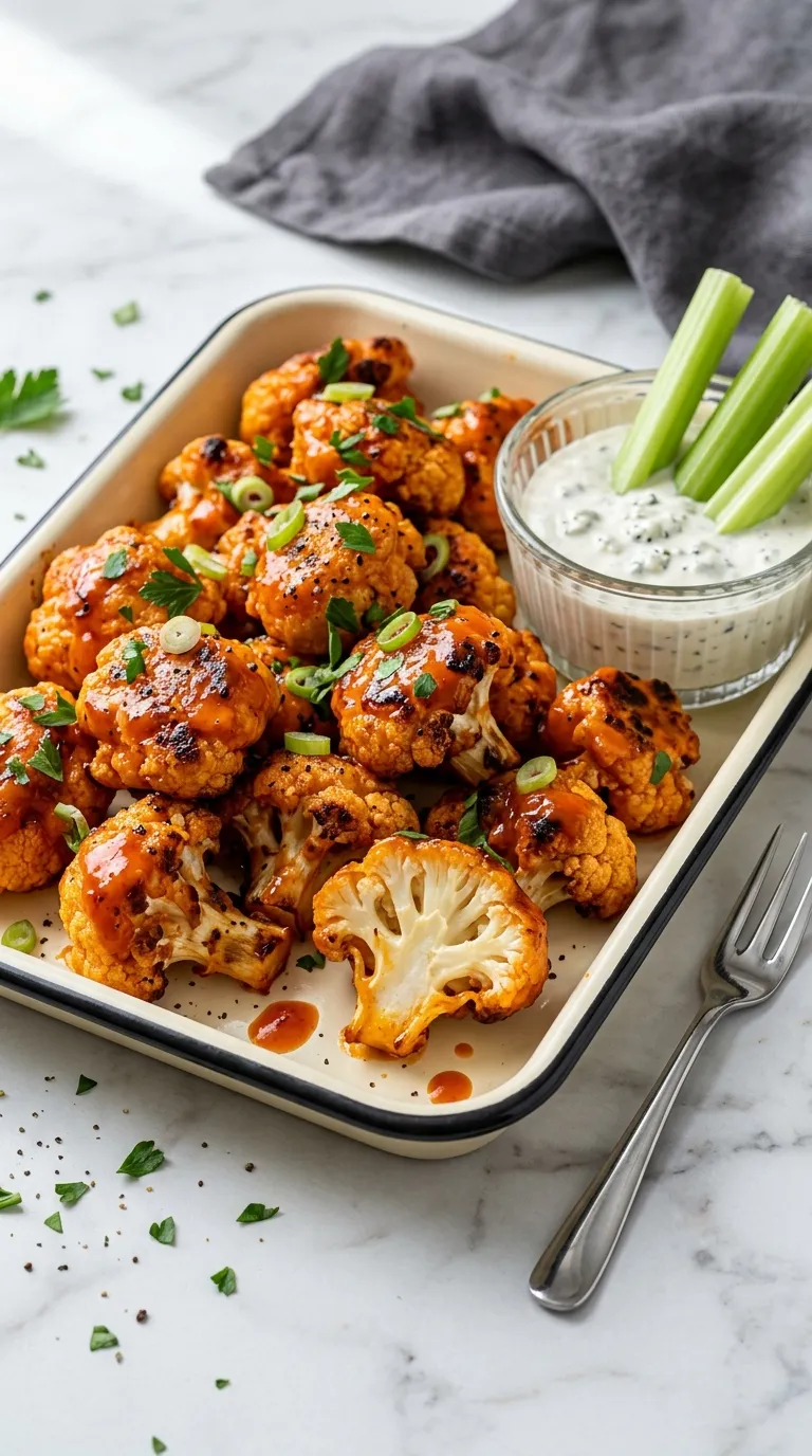vegetarian spicy bites recipes Buffalo Cauliflower Nuggets