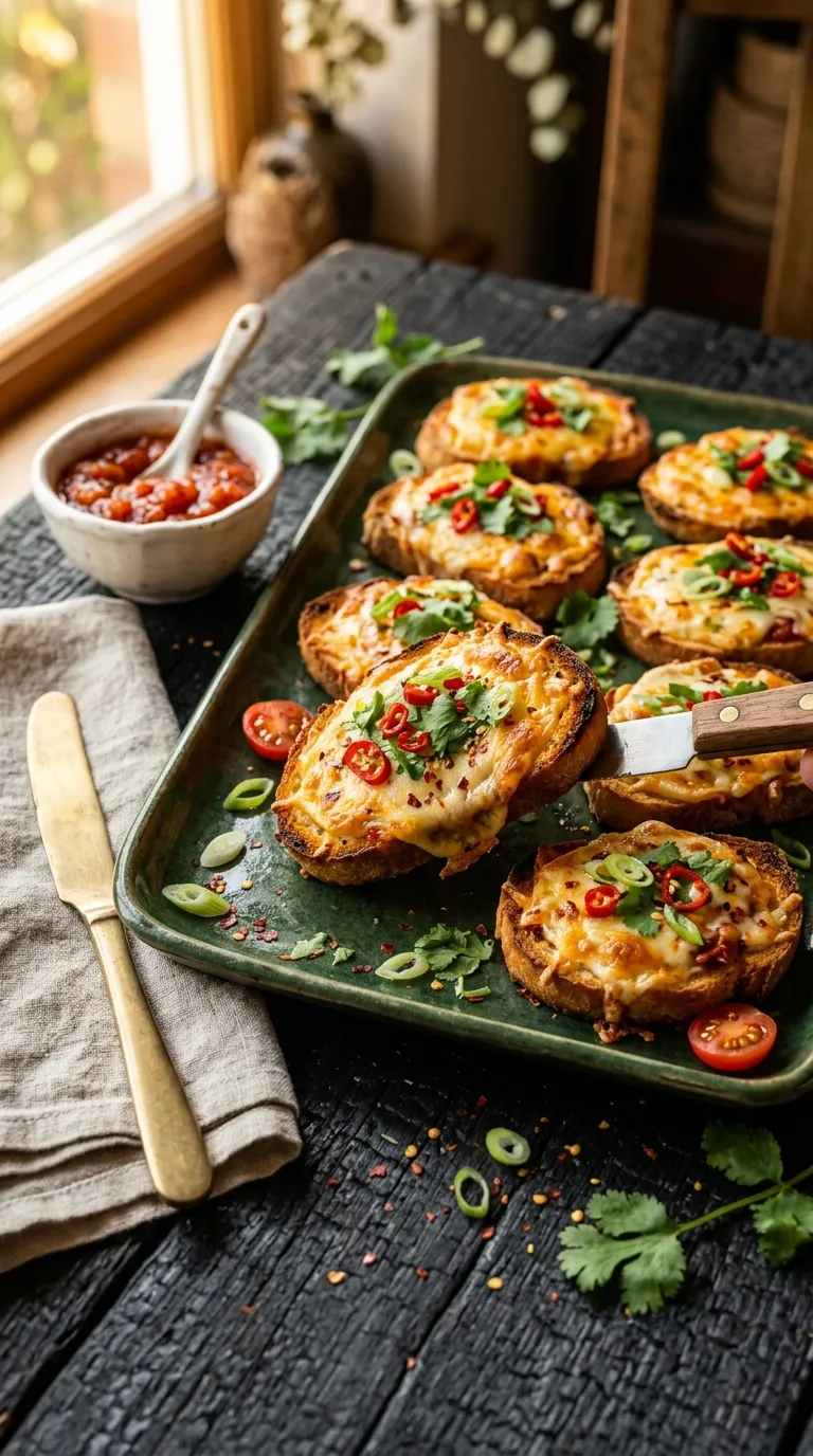 vegetarian spicy bites recipes Chili Cheese Toasts