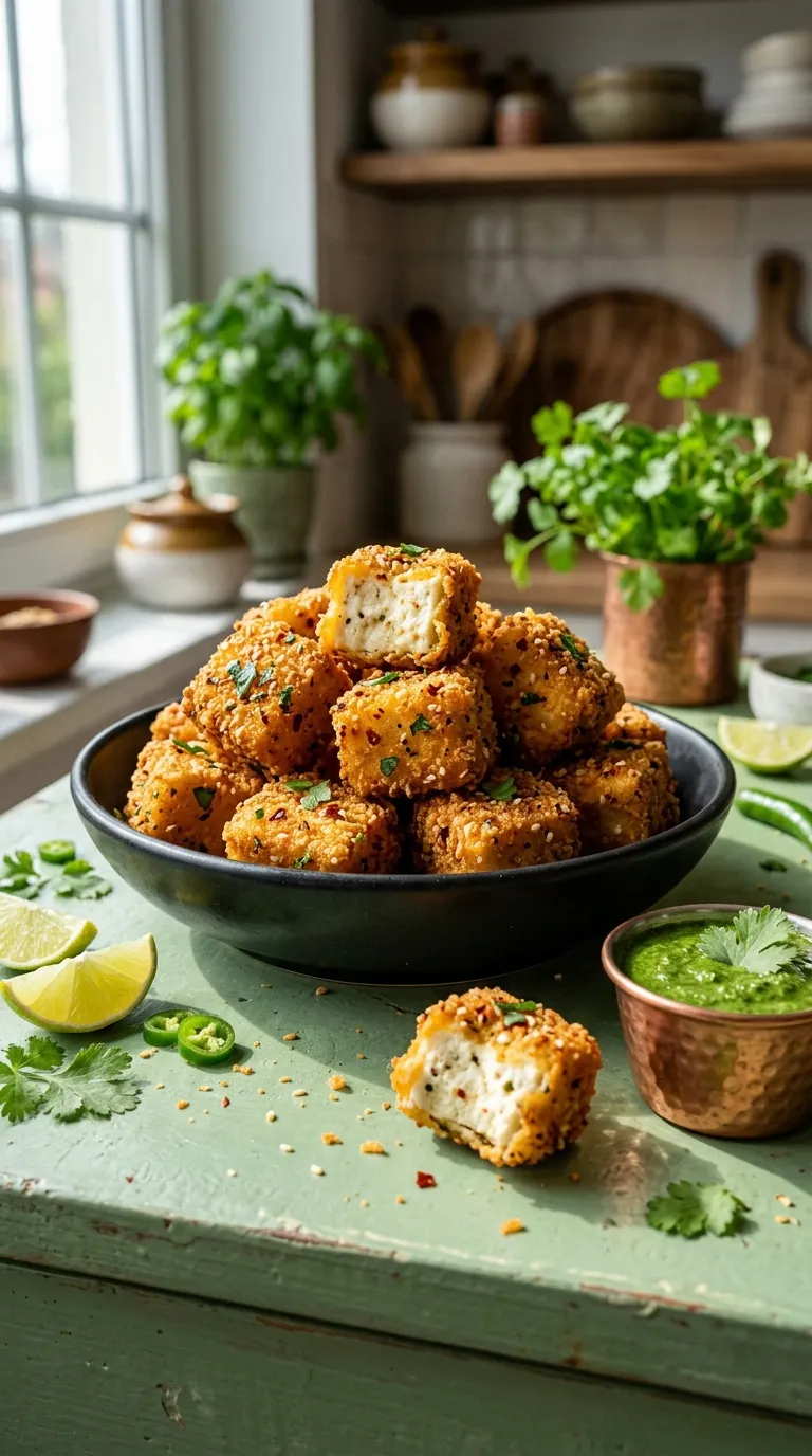 vegetarian spicy bites recipes Chili Paneer Poppers
