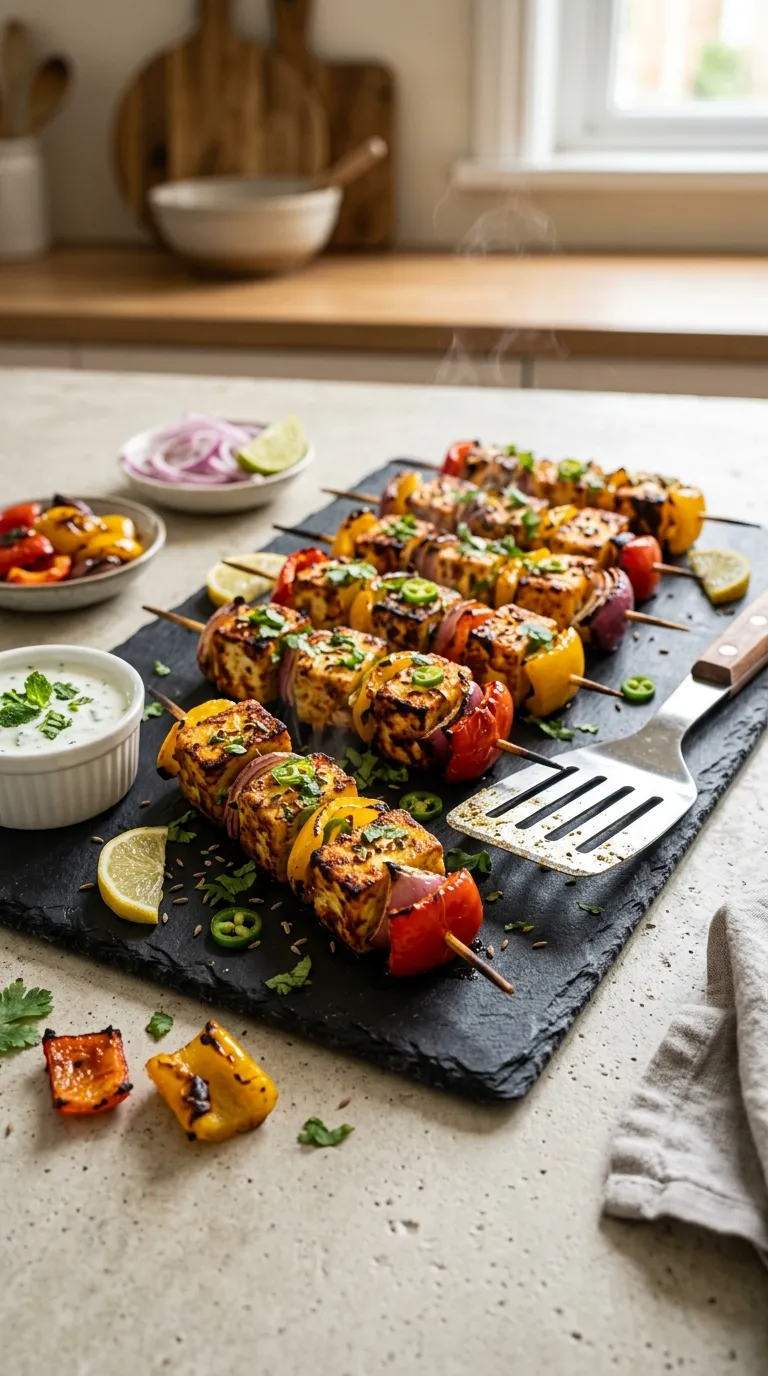 vegetarian spicy bites recipes Spicy Paneer Skewers