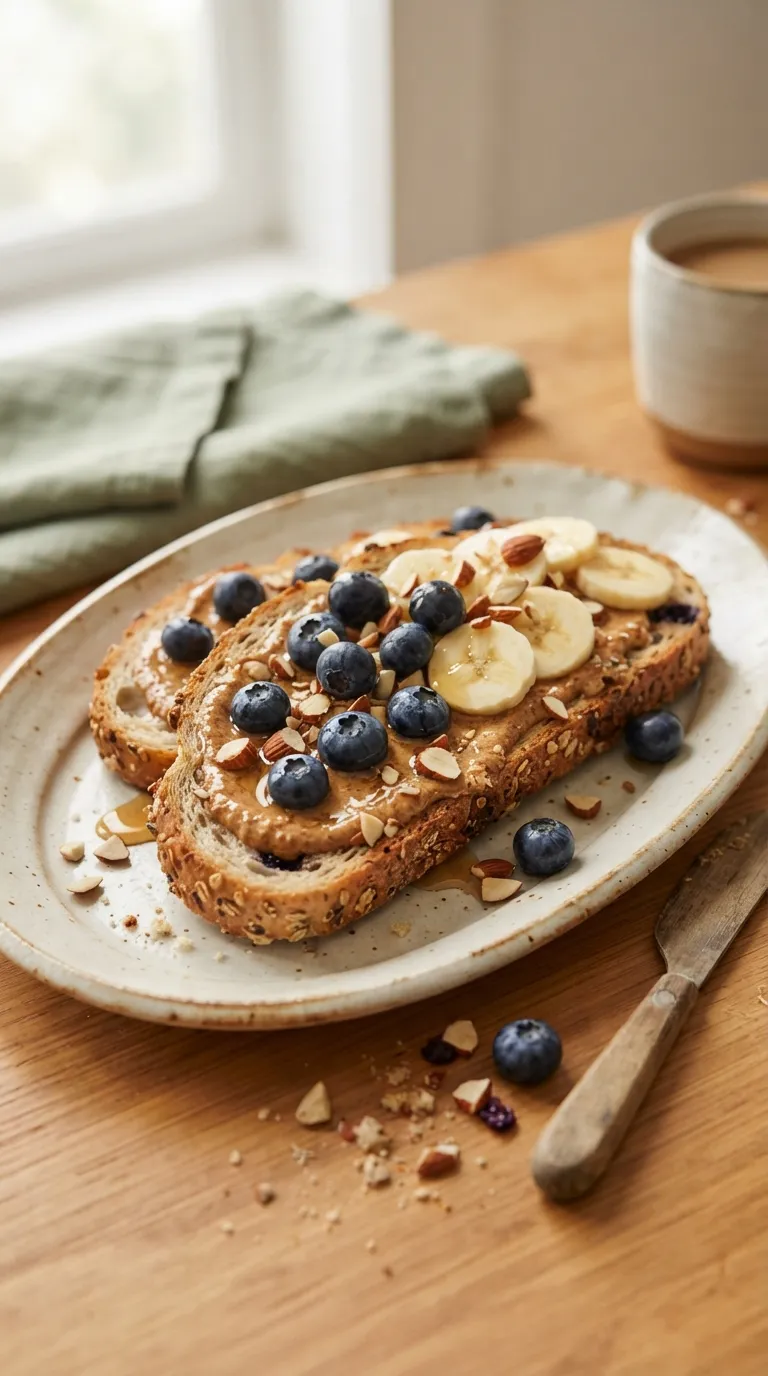 5 minute breakfast ideas no cook Blueberry Almond Toast