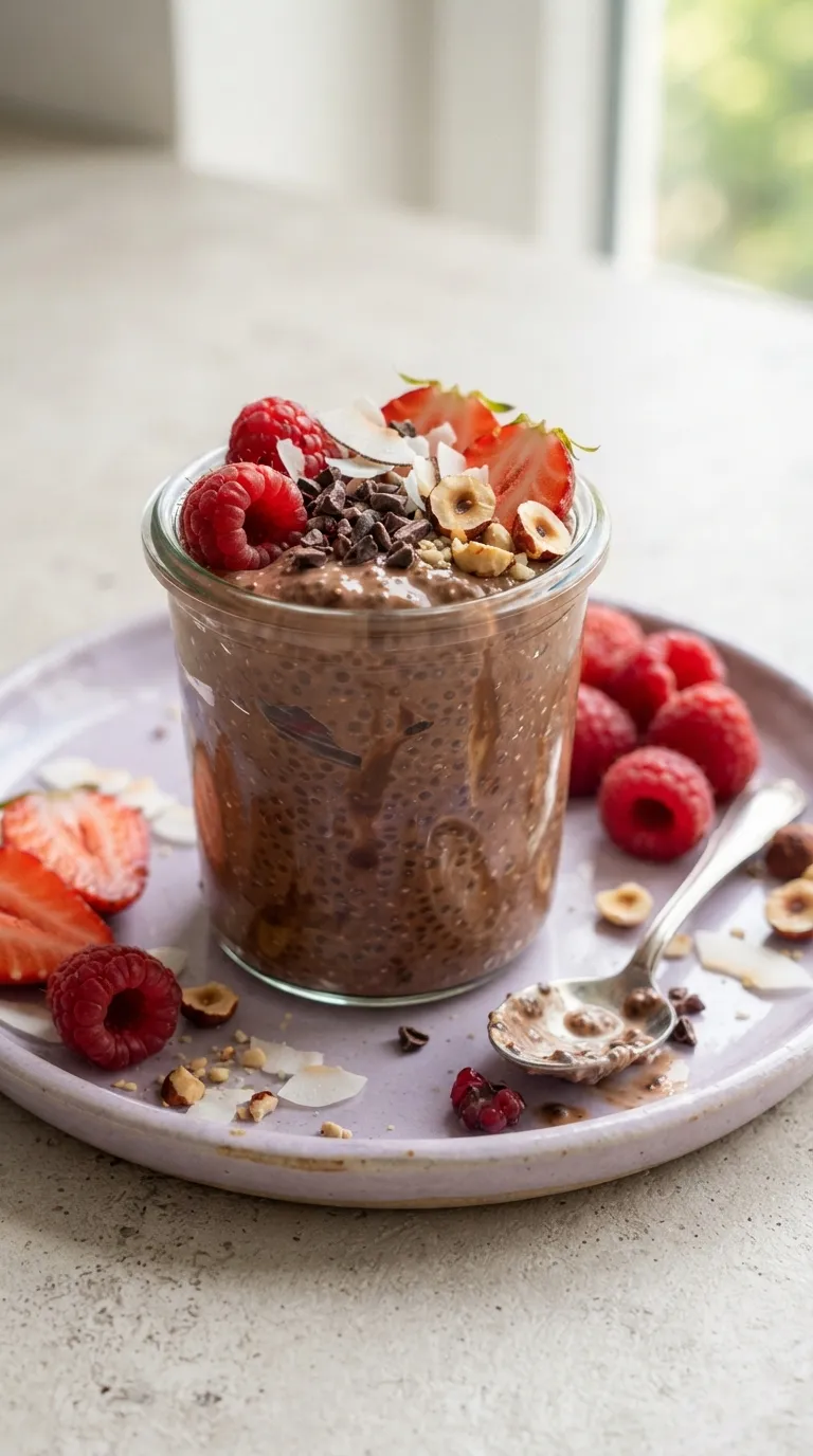 5 minute breakfast ideas no cook Chocolate Berry Chia Cup