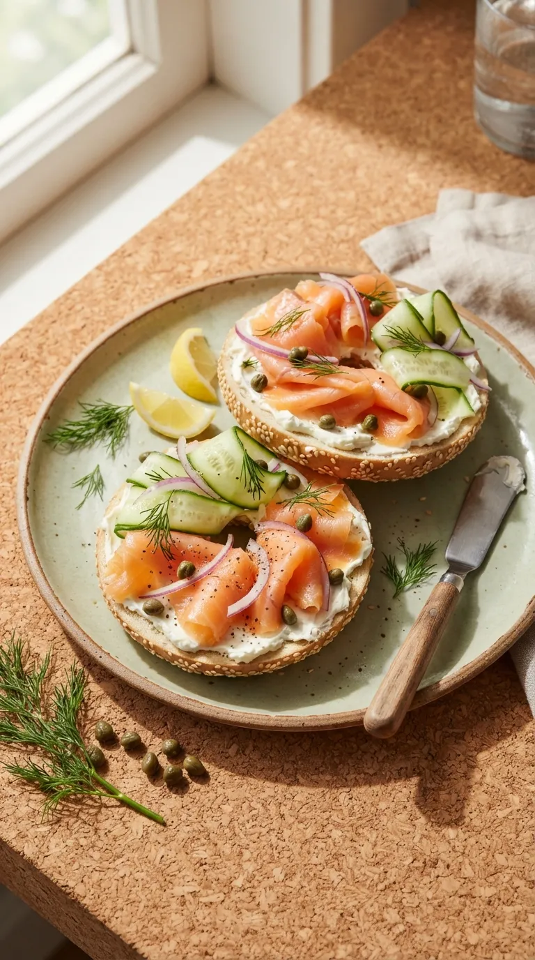 5 minute breakfast ideas no cook Smoked Salmon Bagel