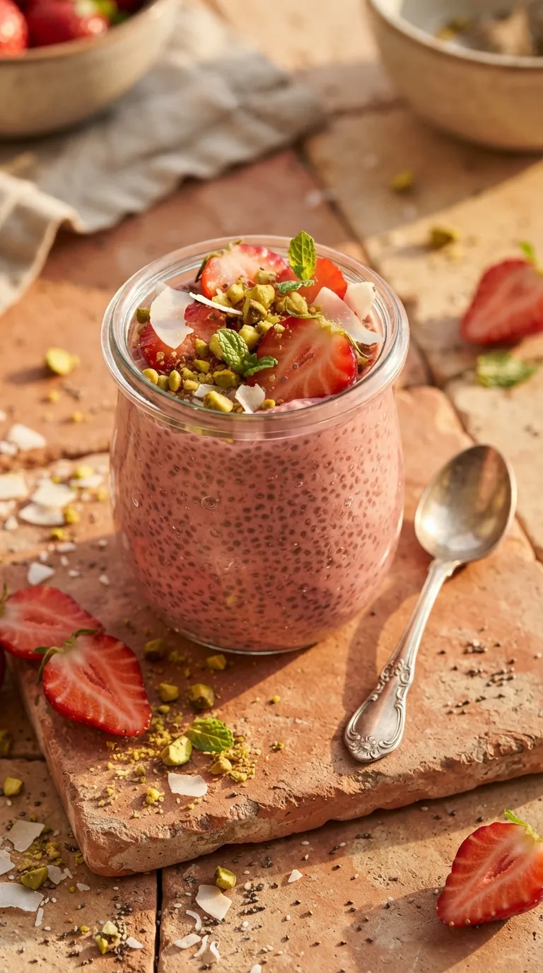 5 minute breakfast ideas no cook Strawberry Chia Pudding