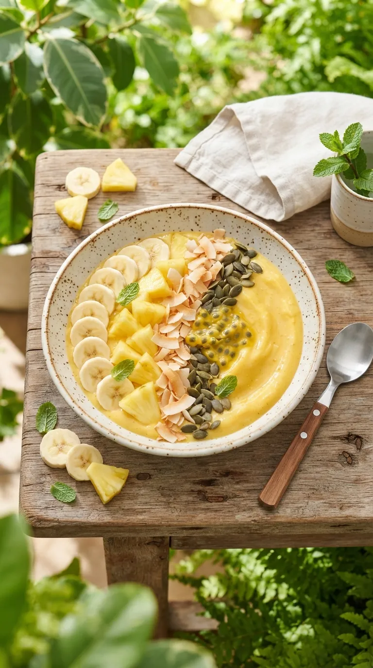 5 minute breakfast ideas no cook Tropical Smoothie Bowl