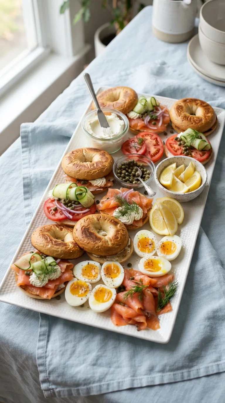 Breakfast charcuterie board ideas Bagel Breakfast Board