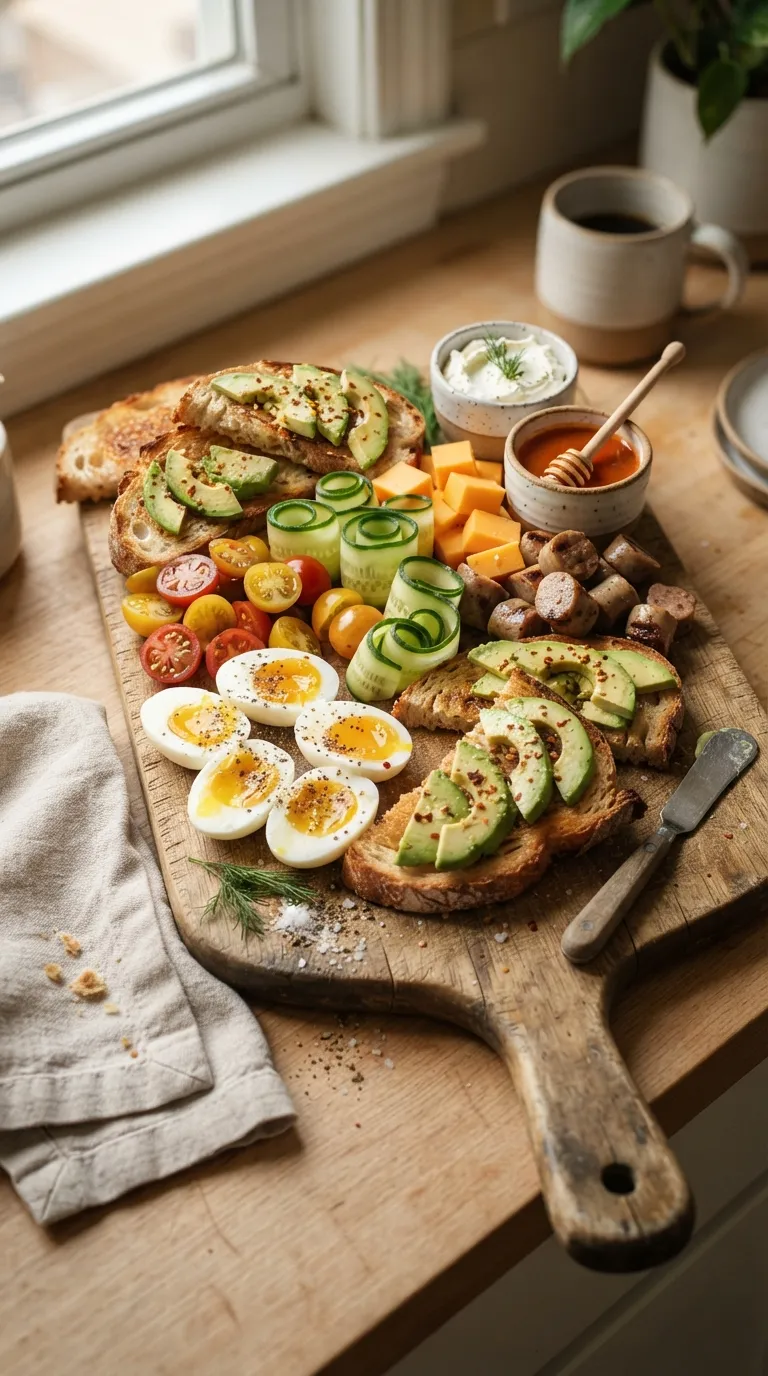 Breakfast charcuterie board ideas Egg And Toast Board
