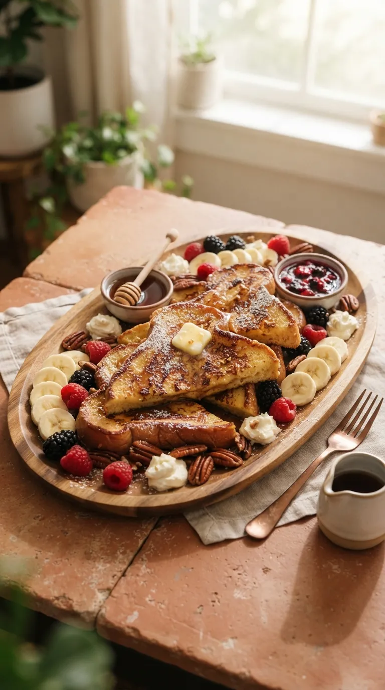 Breakfast charcuterie board ideas French Toast Board