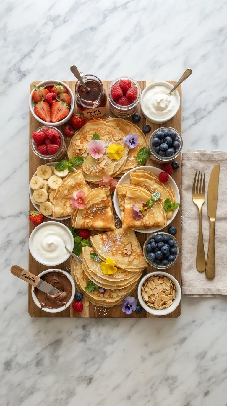 Breakfast charcuterie board ideas Mini Crepe Board
