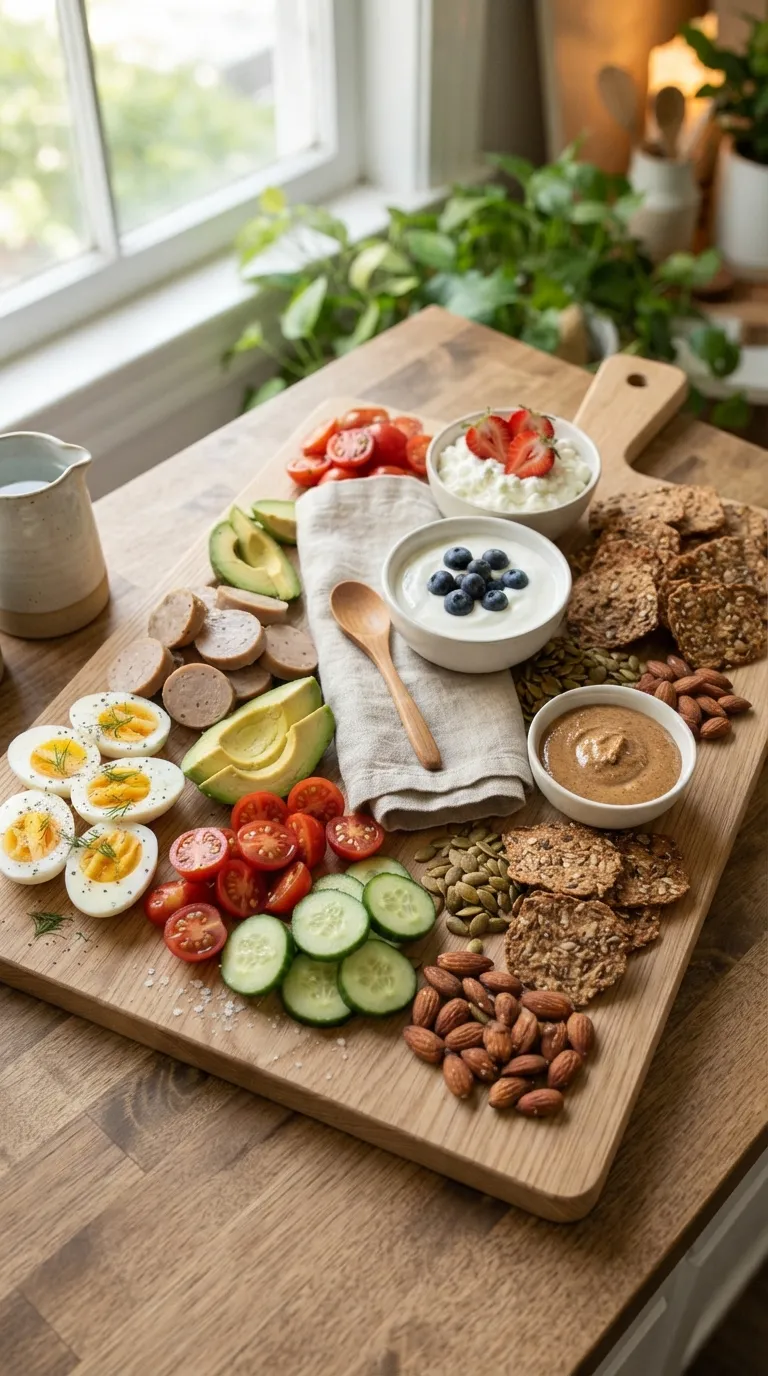Breakfast charcuterie board ideas Protein Breakfast Board