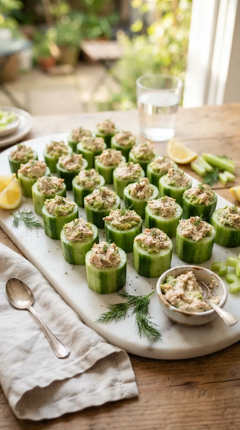 dairy free high protein snacks Tuna Cucumber Cups