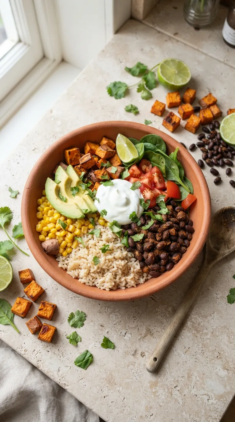 healthy meals for postpartum recovery Black Bean Rice Bowl