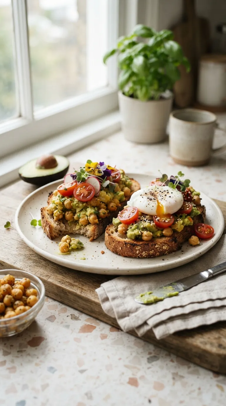 healthy meals for postpartum recovery Chickpea Avocado Toast