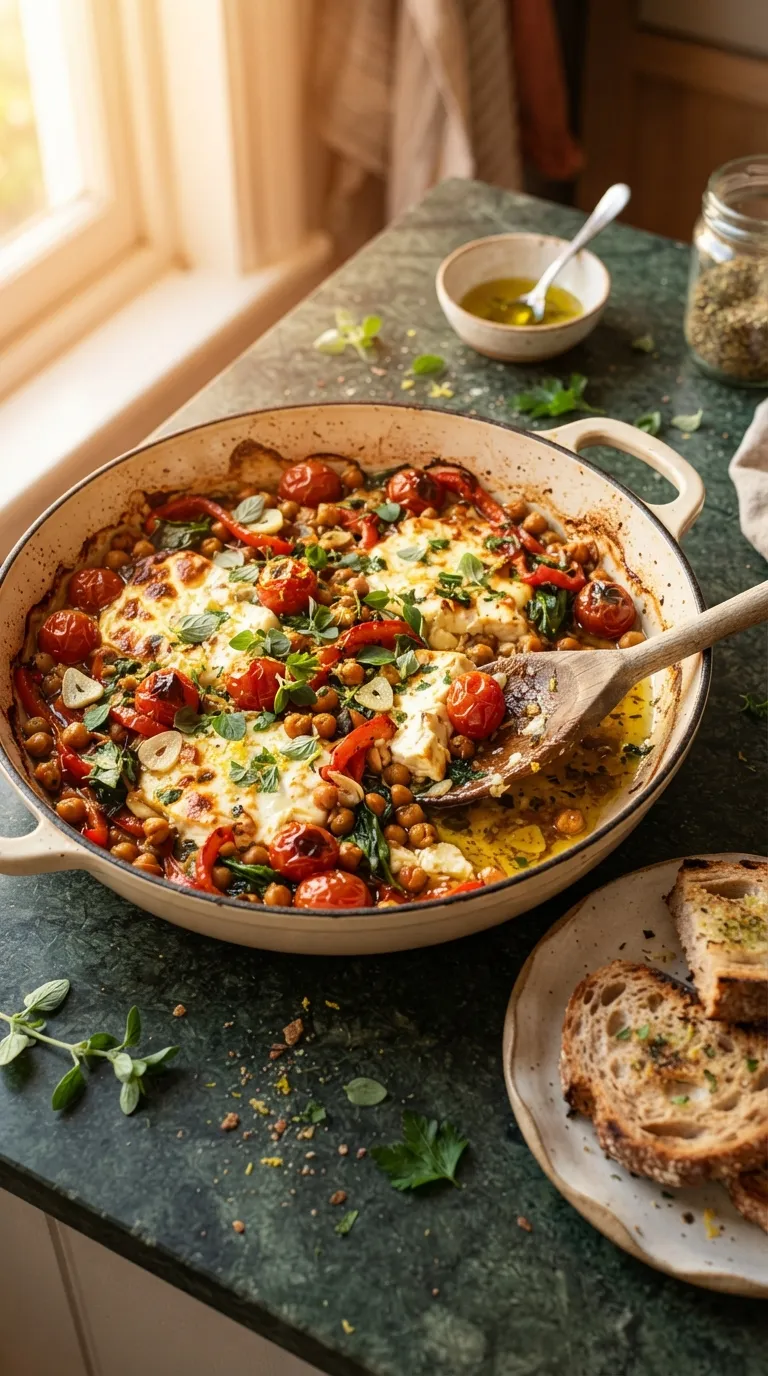 healthy Mediterranean meals for beginners Baked Feta Chickpeas