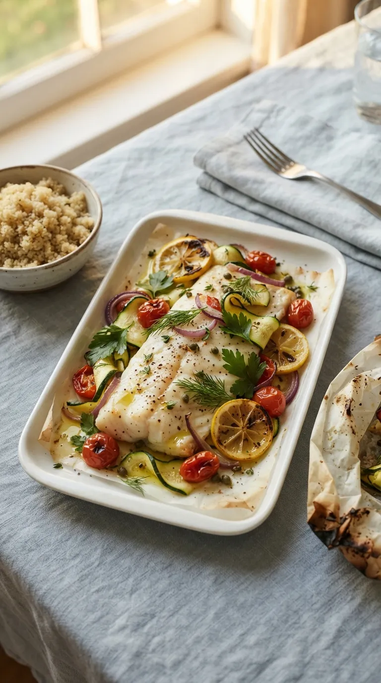 healthy Mediterranean meals for beginners Herb Cod Packets
