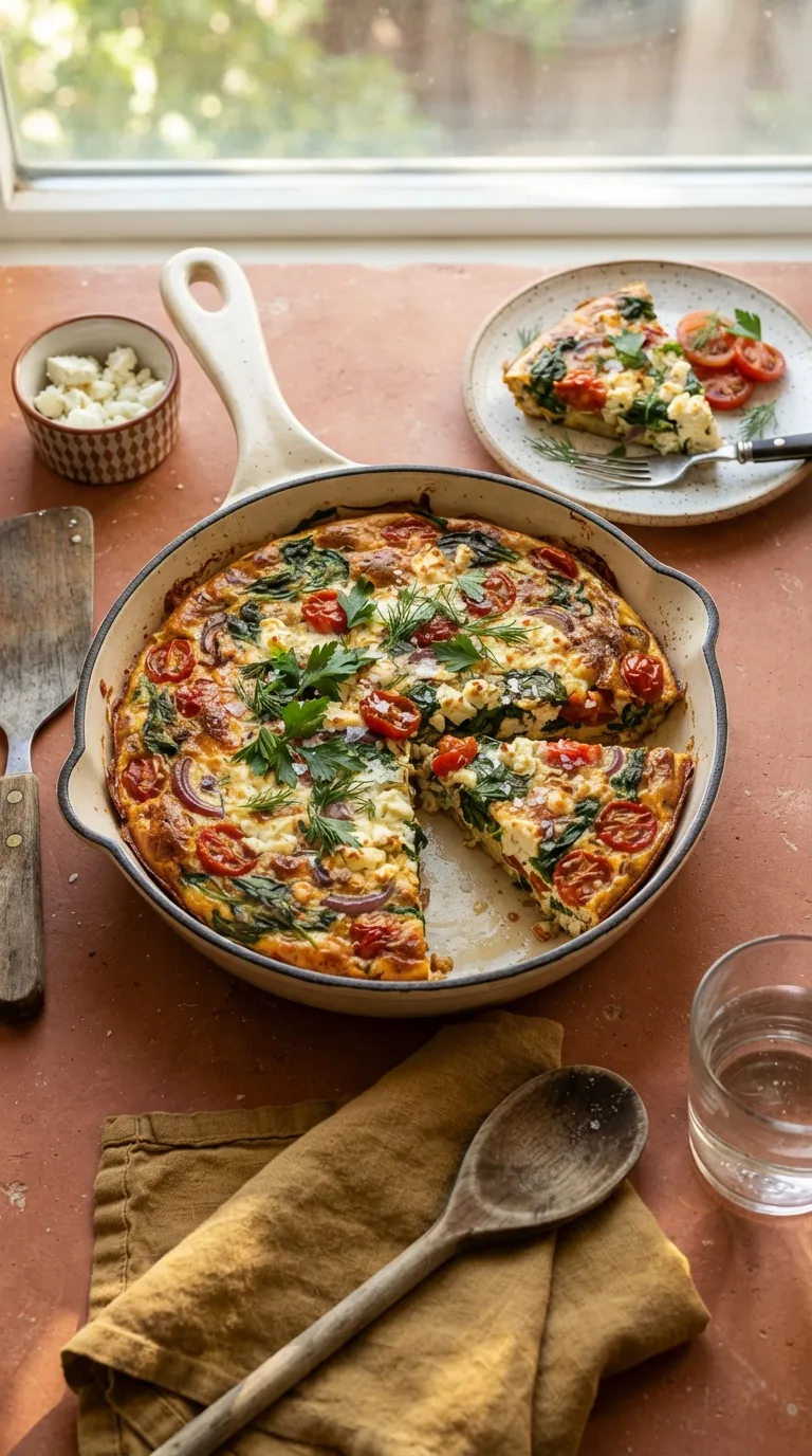 healthy Mediterranean meals for beginners Spinach Feta Frittata