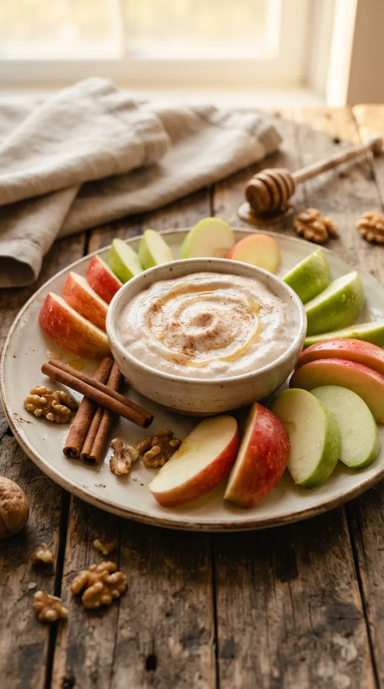 high protein snacks for school lunch Cinnamon Apple Yogurt Dip