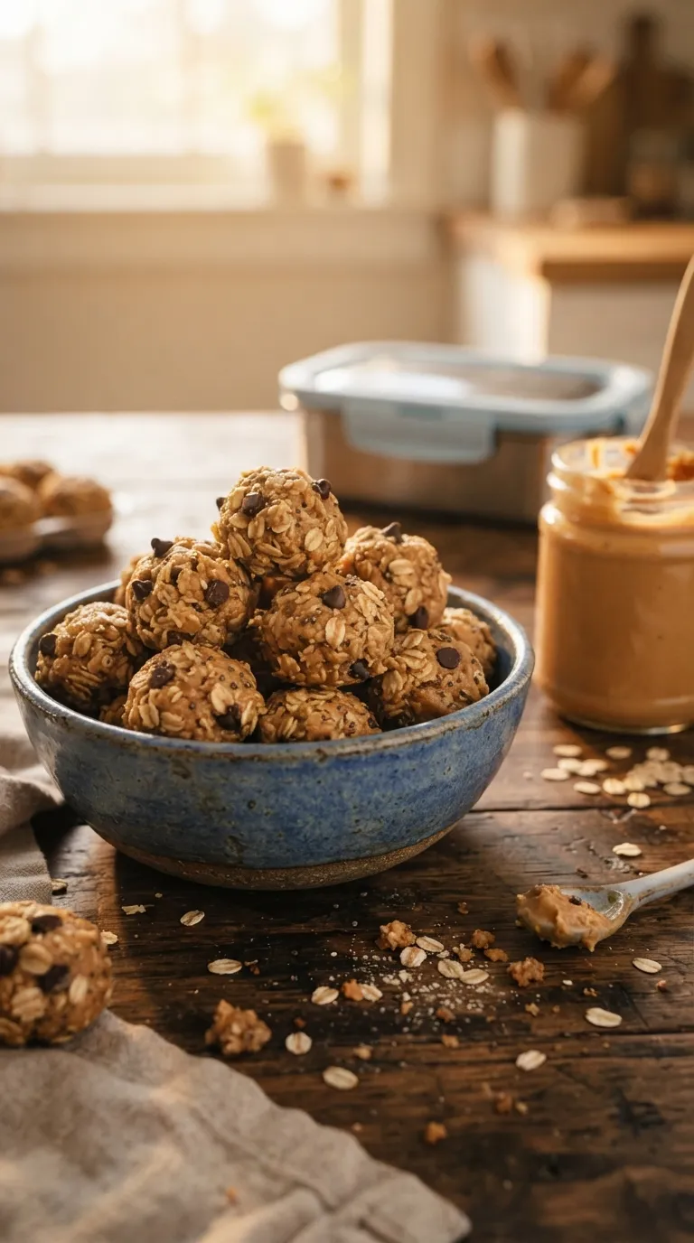 high protein snacks for school lunch Peanut Butter Oat Bites