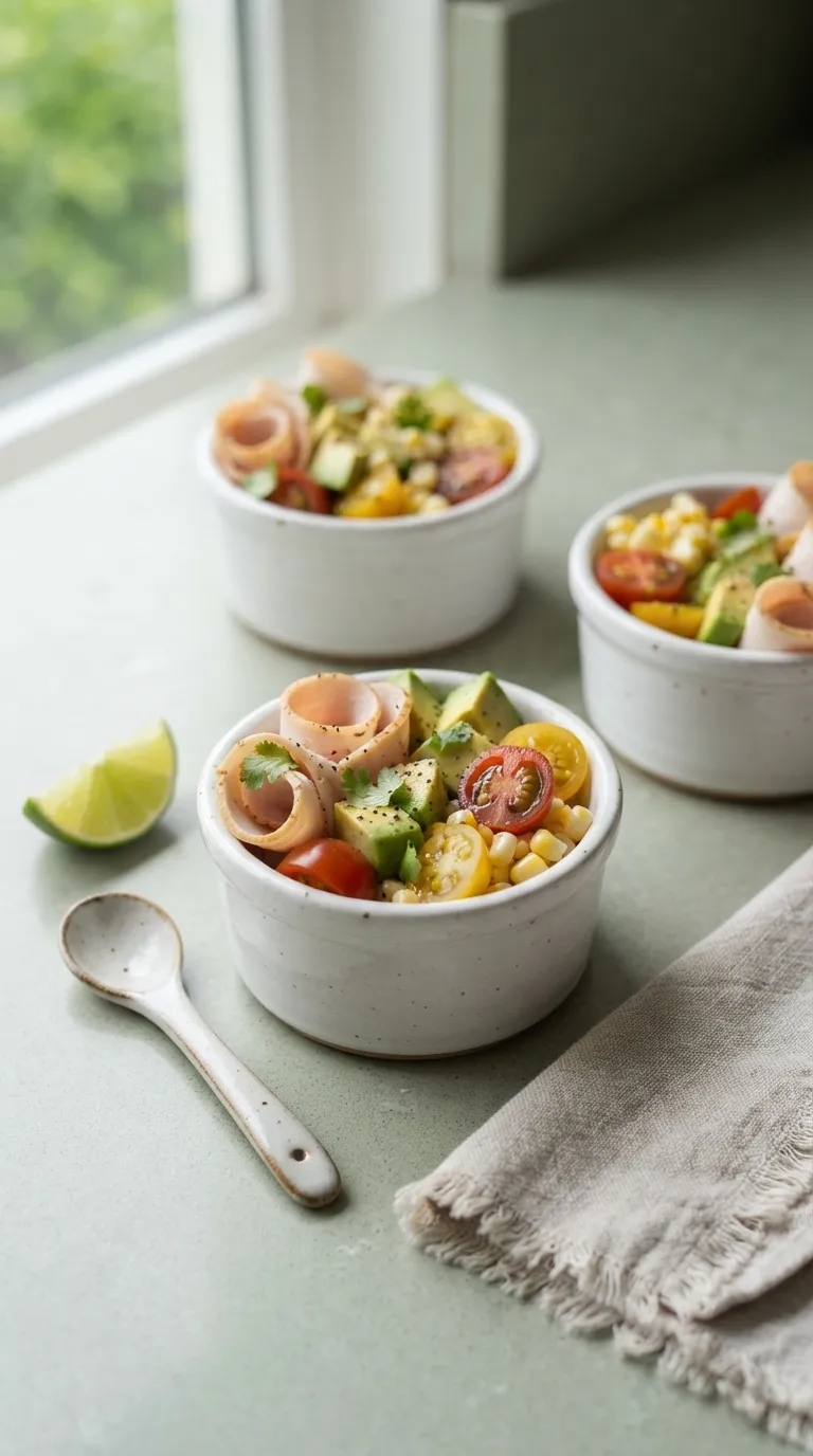 high protein snacks for school lunch Turkey Avocado Cups
