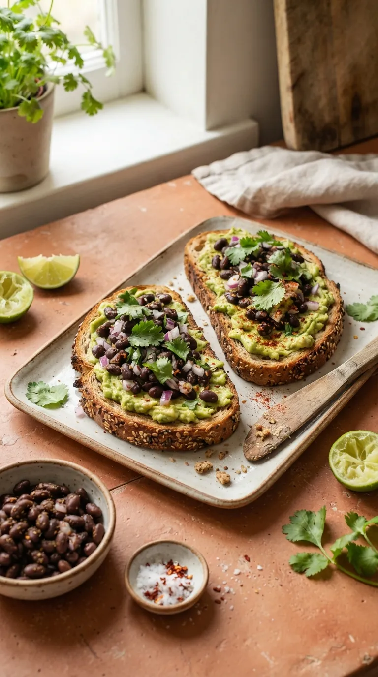 high protein snacks without protein powder Black Bean Avocado Toast