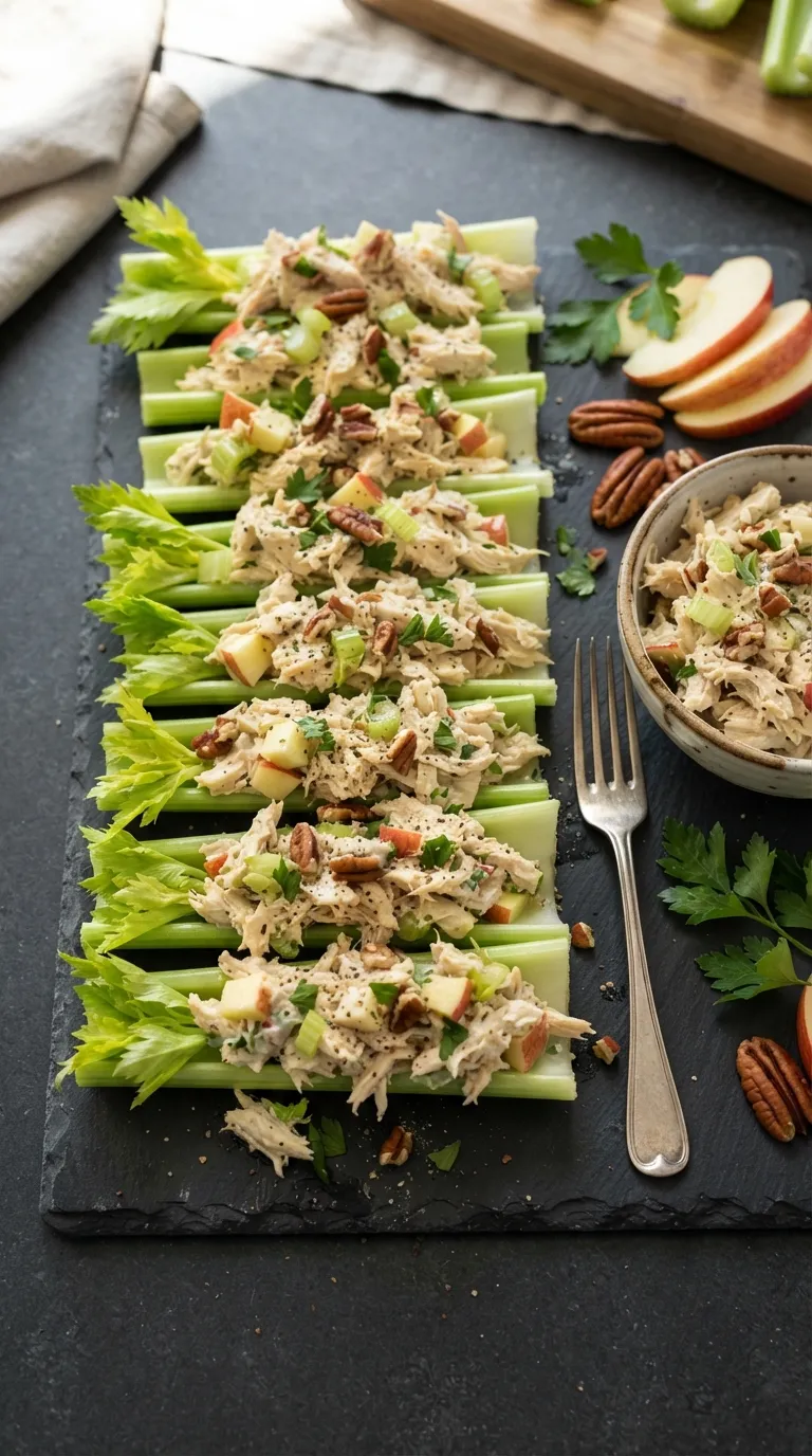 high protein snacks without protein powder Chicken Celery Boats