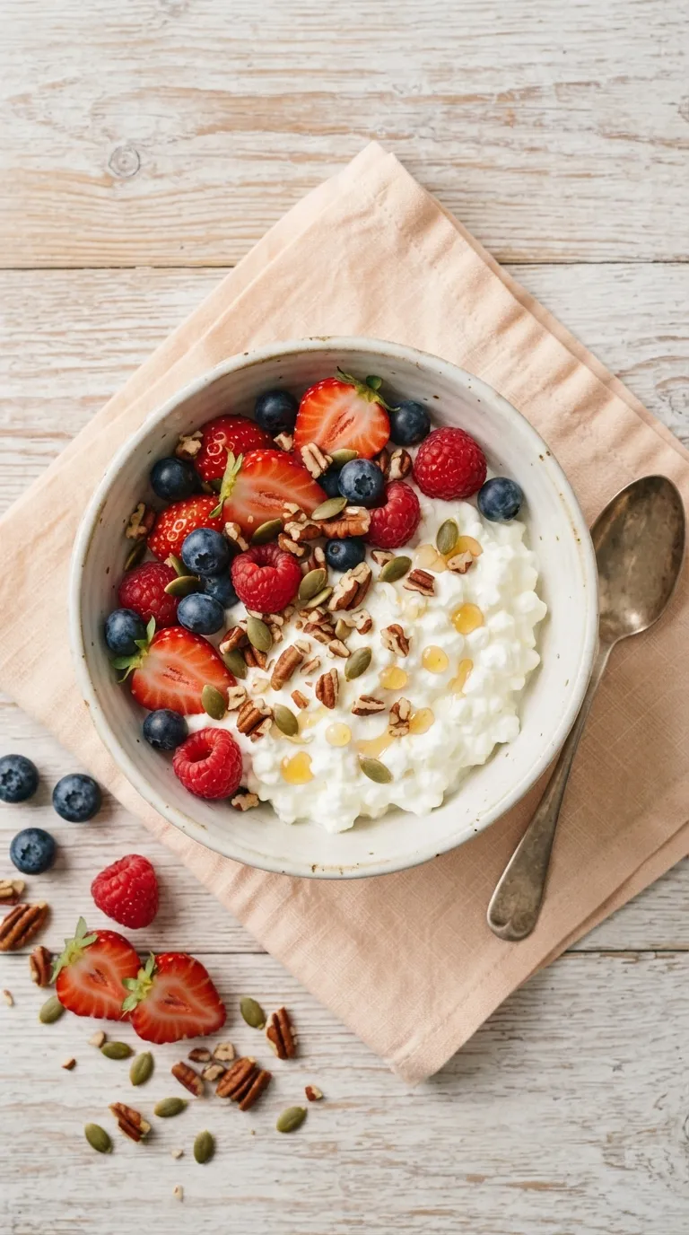 high protein snacks without protein powder Cottage Cheese Berry Bowl